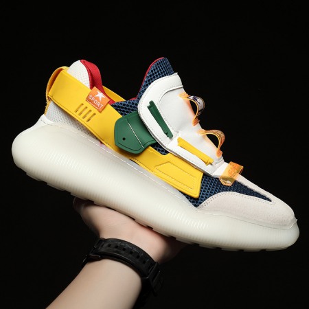 Thick-Soled Men's Summer Breathable Soft Mesh Sports Casual Shoes Trendy Colorful